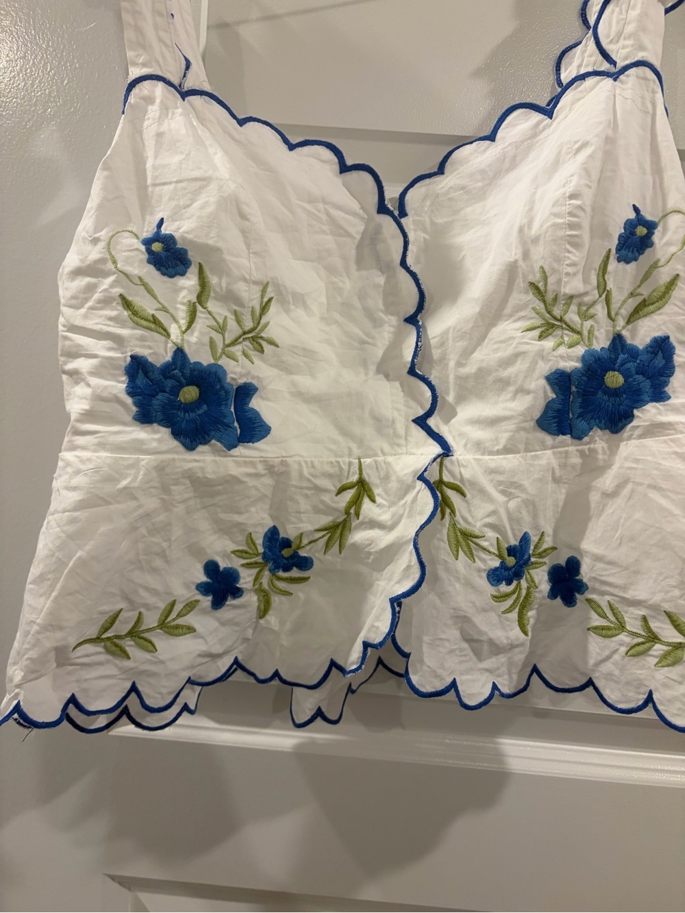 Maeve ruffle-strap scallop tea towel peplum top - Picture 4 of 6